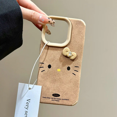大脸生气KT猫立体蝴蝶结适用iPho