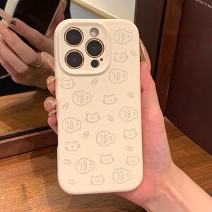 橡胶果子ins简约线条小鱼小猫液