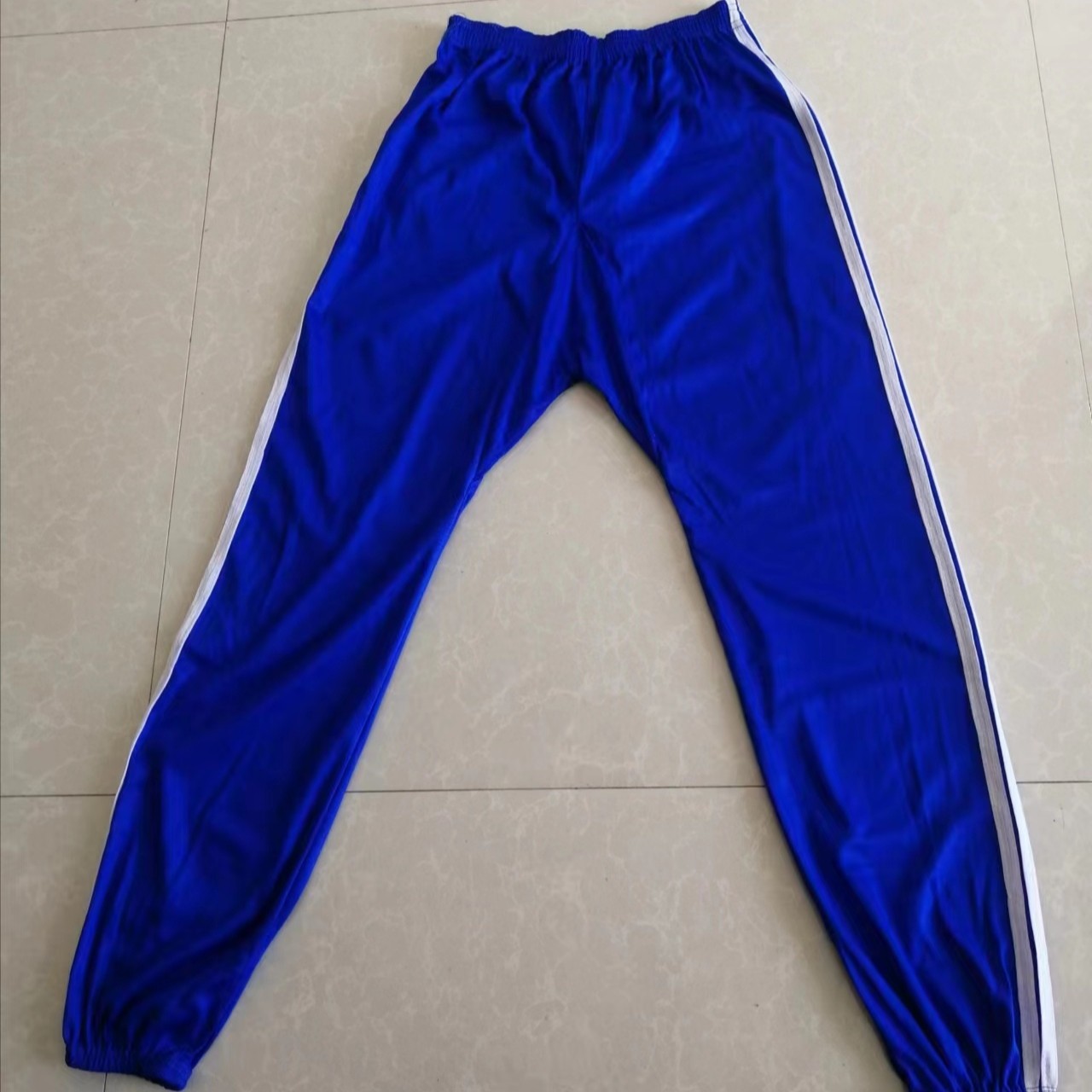 老式运动裤打底裤二道杠怀旧卫生裤球裤老款蓝白条线裤80年代老人