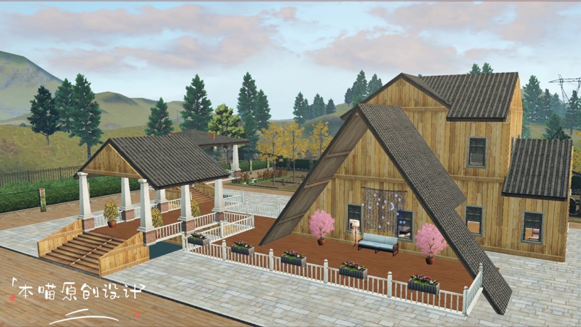 本喵原创设计明日之后零氪金代建蓝图《湖心亭》双人建筑