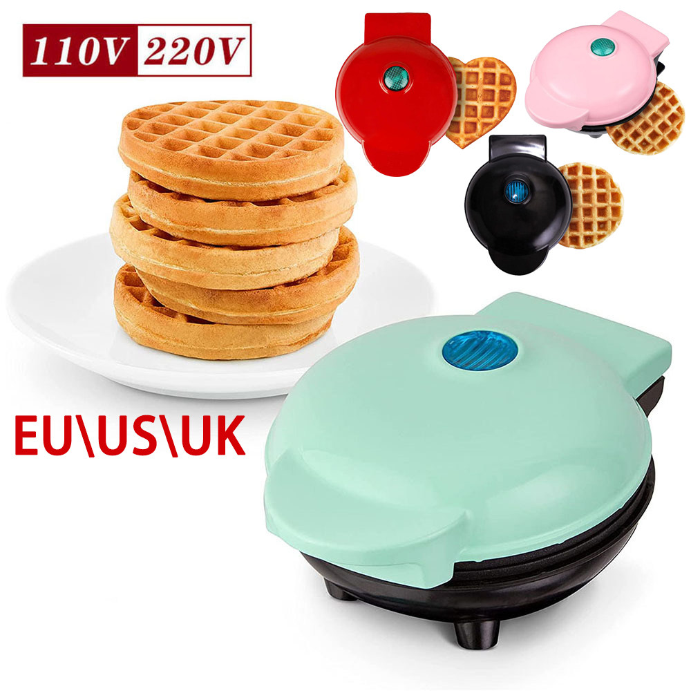 迷你早餐机爱心形圆形华夫机欧规220v美规110v圆饼机waffle maker