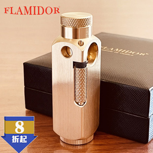 创意超薄打火机经典 品牌源自法国FLAMIDOR黄铜精雕个性 弹射煤油机