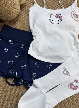 小红书同款kitty吊带背心美背修身显瘦女夏季带胸垫外穿内搭上衣