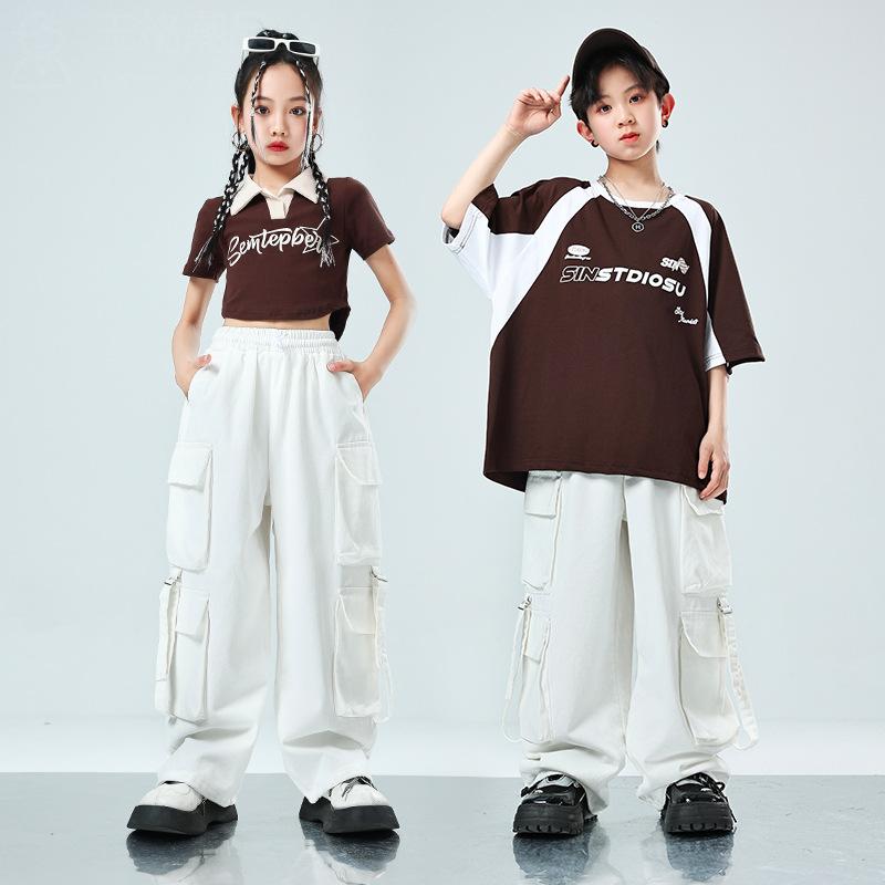 街舞儿童潮服男童嘻哈套装hiphop女童爵士舞走秀服装架子鼓演出服