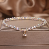 小众设计满天星水晶脚链女轻奢锆石花朵吊坠足链高级感时尚 脚踝链