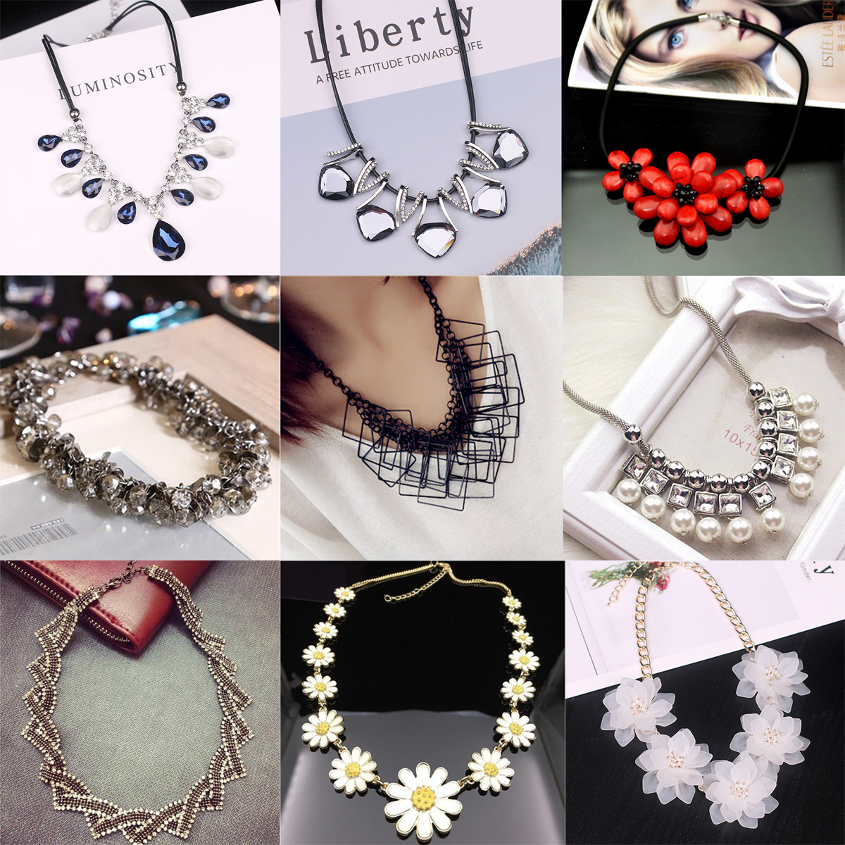 欧美大牌装饰项链短款春夏水晶