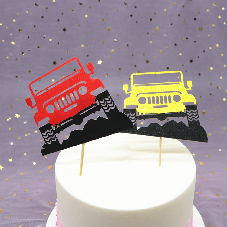 烘焙蛋糕装饰 酷炫越野车男士生日插牌插件 豪华模型玩偶摆件