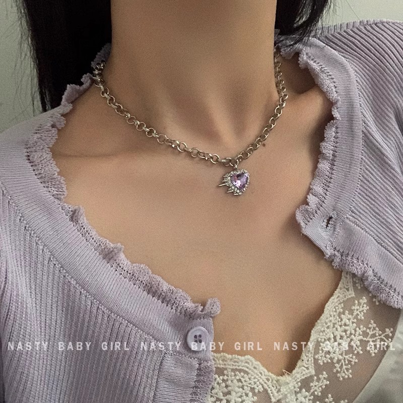 钛钢时尚百搭爱心项链不掉色