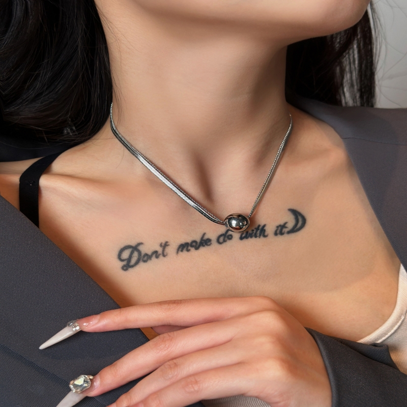 钛钢女锁骨链项链不掉色