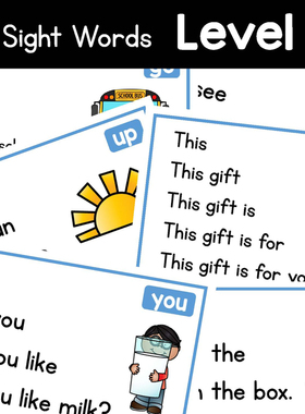 sight words高频词卡片阅读练习闪卡金字塔英语扩句英语启蒙单词