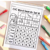 phonics英语自然拼读涂色练习本word CVC words family教具