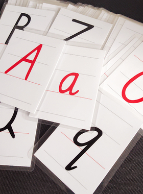 英语26个字母卡片四线三格手写体英语卡