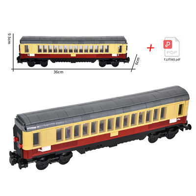拼装积木车厢模型红米色客车厢