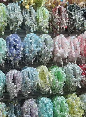 新款国潮流苏蝴蝶手链时尚爆花水晶手串文创饰品景区展销会配饰批