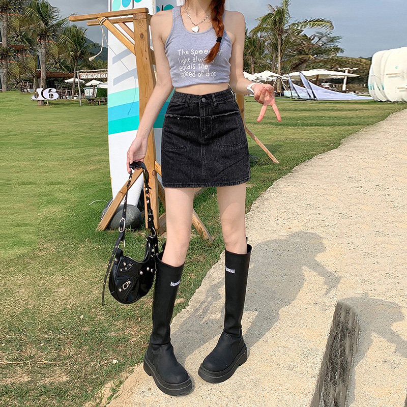 红书推荐潮源复古高腰牛仔半身裙女a字短裙2026夏季新款包臀裙子