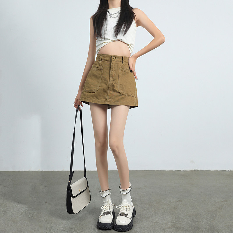 红书推荐半身裙子女a字裤裙包臀夏高腰牛仔短裙女夏季2023半松紧