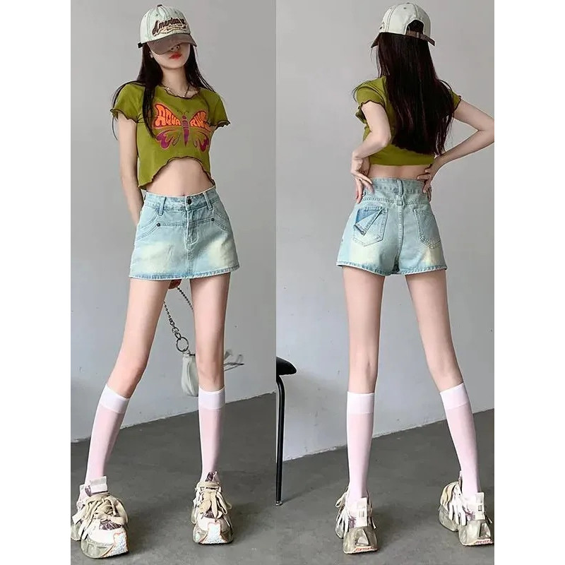 网红新款美式牛仔裙半身裙女2026新款春夏高腰辣妹裙裤小个子a字