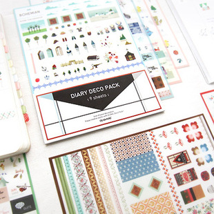 贴纸多功能透明贴纸9张入 9张 DIARY PACK A74 DECO dudumi