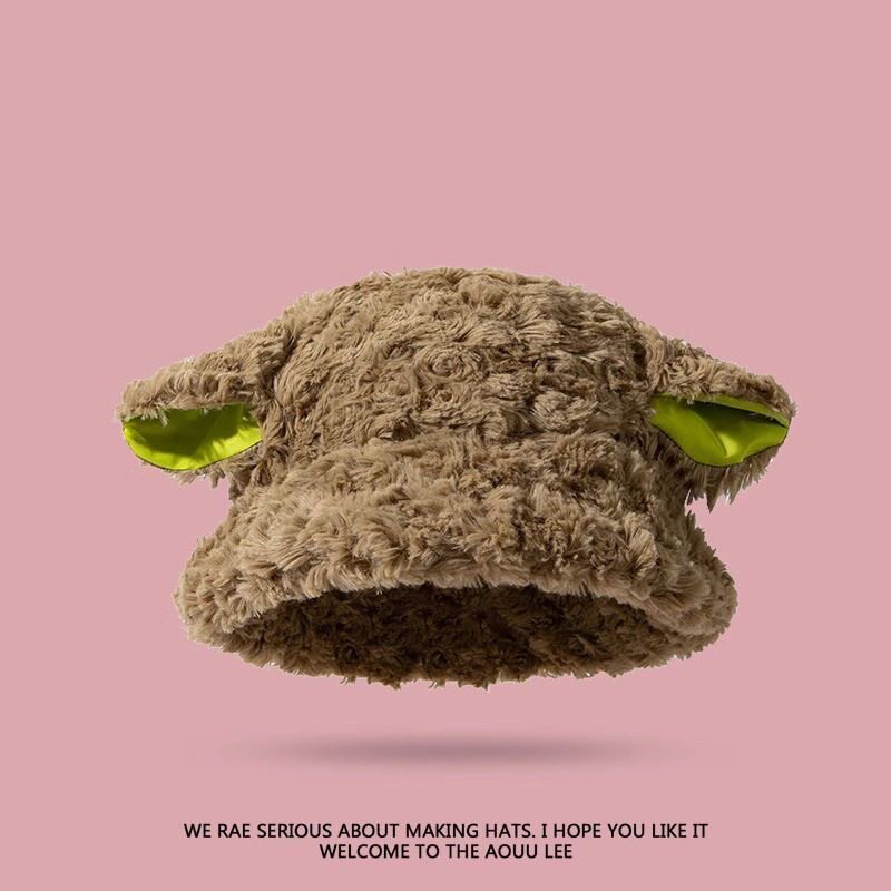 秋冬小羊毛绒保暖伪娘渔夫帽