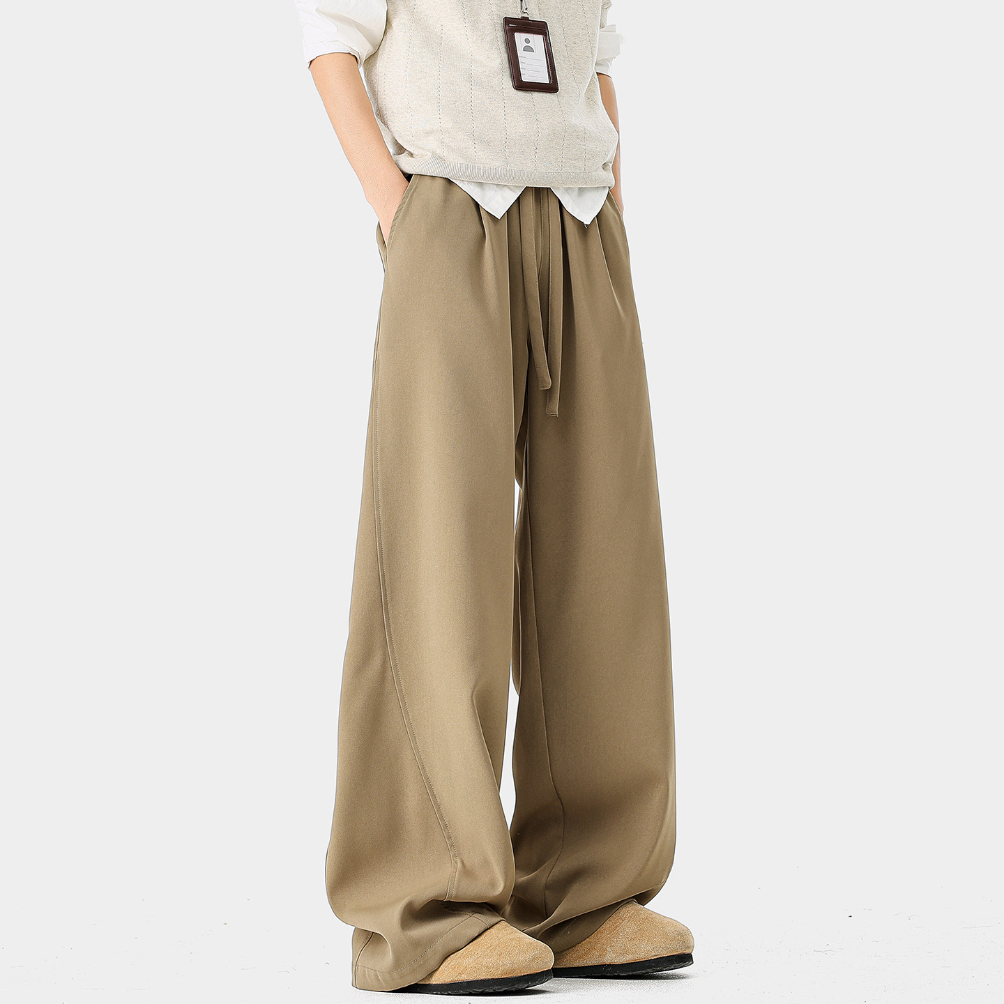 Lesstter夏季2026新款男生直筒宽松薄款休闲西裤男士垂感阔腿长裤