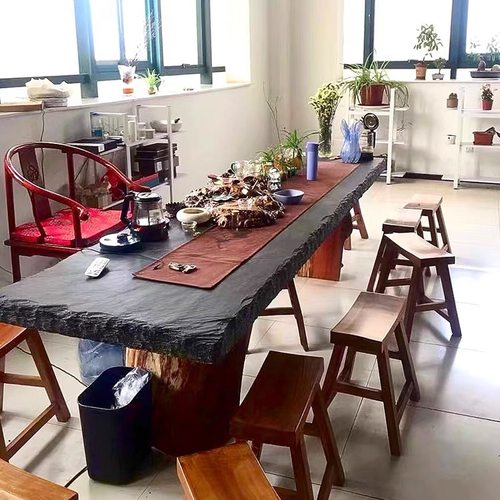 黑色原石茶台茶桌仿古青石岩板