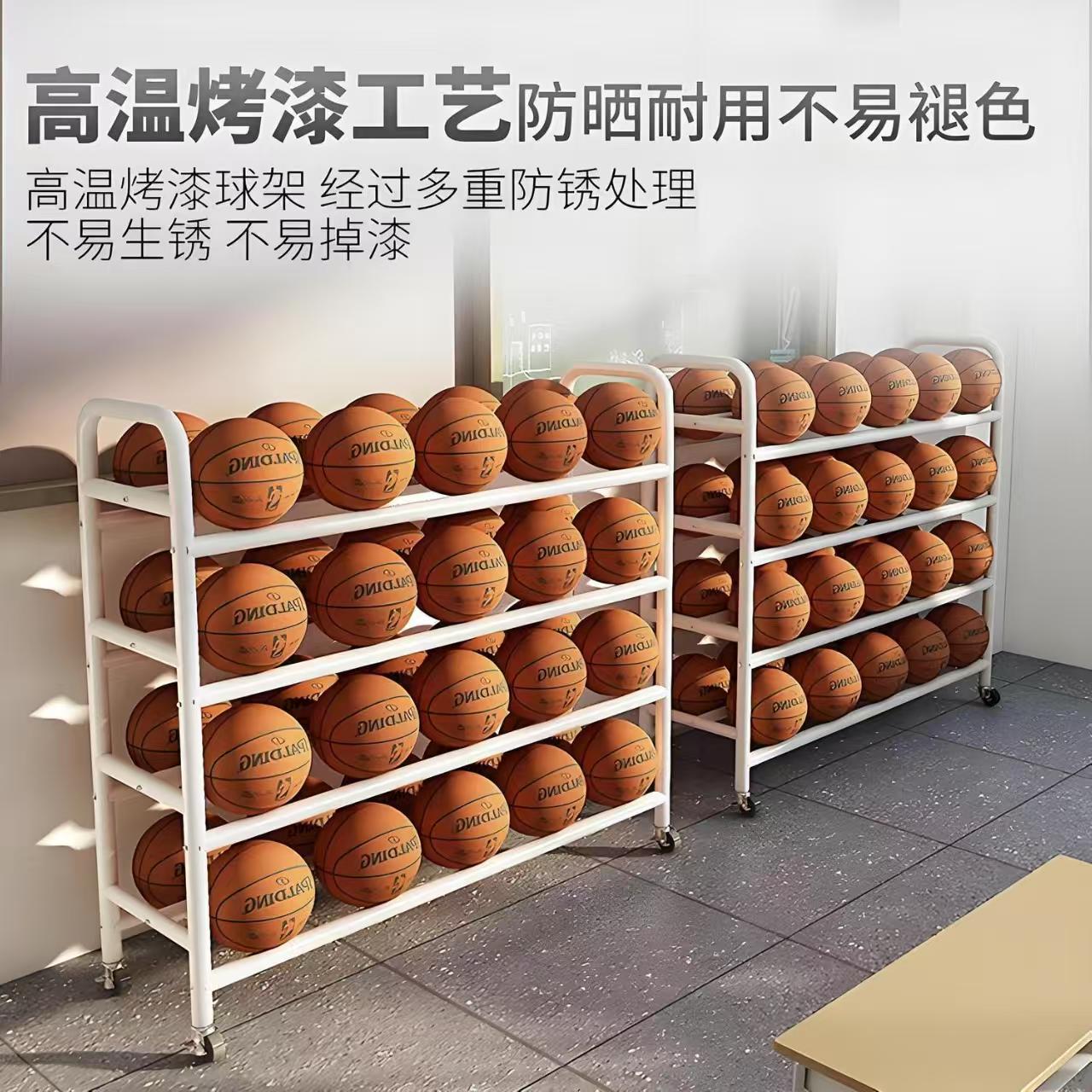 篮球收纳置物架学校幼儿园篮球架足球排球收纳架教室户外可移动架图片
