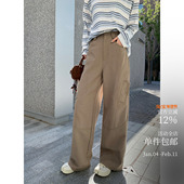 Cityboy型超正直筒休闲小阔腿裤 弧线分割很妙～日常感工装 裤