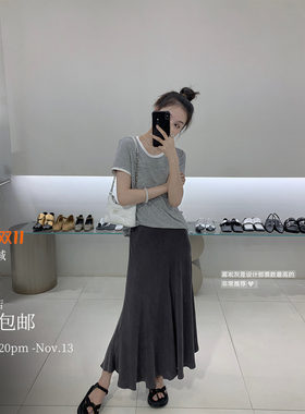 酸奶的衣橱铜氨丝鱼尾半裙