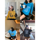 “黑胶派对”独家！古着感美式DJ小猫薄绒卫衣/慵懒复古宽松大Tee