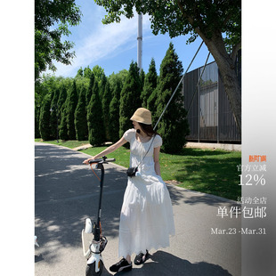 法式 双花边刺绣纯棉套装 蛋糕裙 灯笼袖 吊带 娃娃衫 海隅夏夜