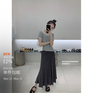 柔雾光泽 流淌 自留 重磅斜裁真铜氨丝鱼尾半裙 见者无法不心动