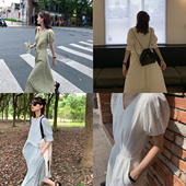 日系娃娃裙 刺绣收腰v领 直播超惊喜价 五一假期穿漂亮裙子