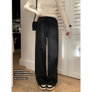 超糯澳羊绒松紧腰斜纹直筒裤 惊喜垂感针织面料 镇店热熔裤