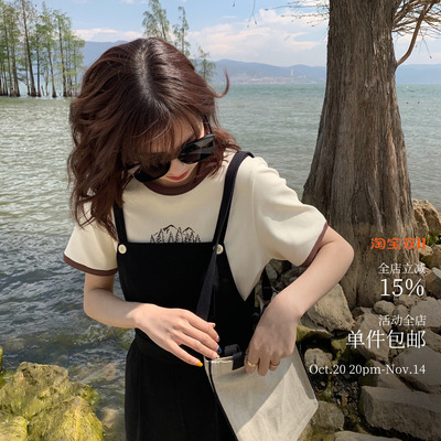 酸奶的衣橱9分小阔腿背带裤