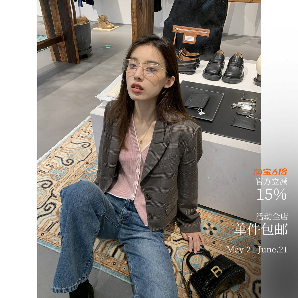 时髦精 酷飒好比例~小个子锁住！短款小西装 格纹/明线双版本