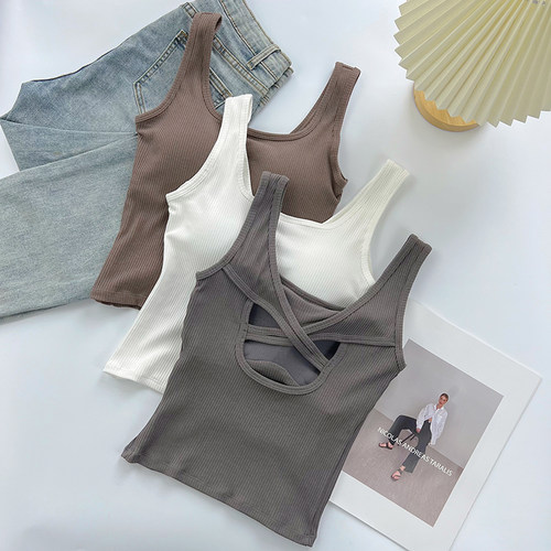 吊带背心女夏季辣妹宽肩带上衣