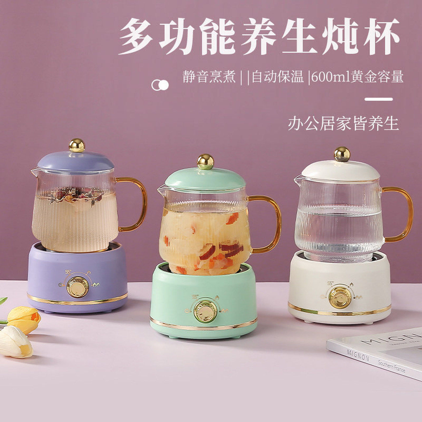 多功能早餐杯迷你电炖杯养生杯玻璃电热杯子办公室可煮茶煲粥茶杯