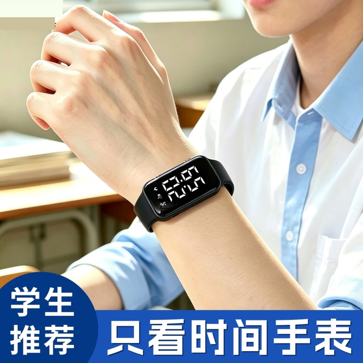电子表女生学生只看时间高颜值初高中生闺蜜儿童手表简约高级手表