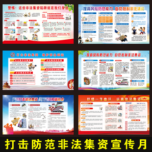 防范非法集资宣传海报反洗钱远离高利贷预防金融网络电信诈骗墙贴