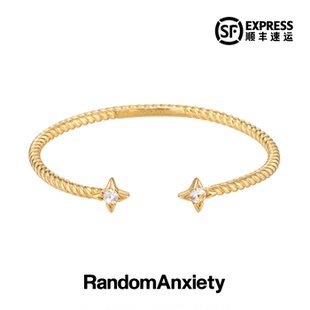 随机焦虑RA「CROSS STAR」 四芒星手镯开口可调节  欧美潮流首饰