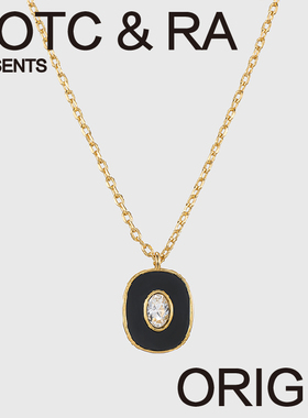 RA X OOTC 联名系列「ORIGIN」单“O”黑玛瑙镶钻项链可调节