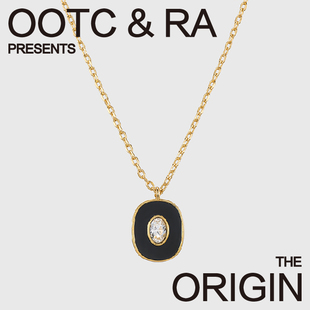 RA X OOTC 联名系列「ORIGIN」单“O”黑玛瑙镶钻项链可调节