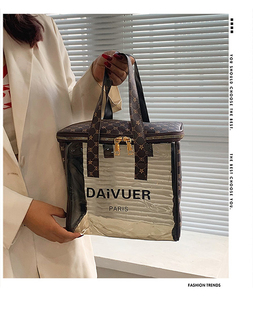 大牌化妆包高级感大容量2024新款超火手提老花洗漱包旅行防水透明