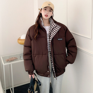 冬季新款羽绒棉服女BF风宽松立领短款棉衣棉袄韩版加厚面包服大码