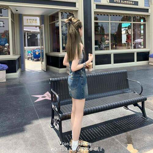 美式覆古牛仔众抱婴袋GAU裙女夏字季a显瘦202新5款工装裙小短裙洋