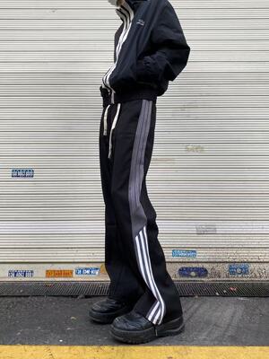 传奇商行原创美式三条杠裤子男女拼接微喇高街痞帅休闲条纹运动裤