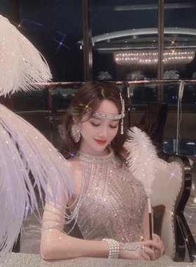 了不起的盖茨比饰品同款发饰皇冠新娘珍珠发饰女化妆舞会配饰原创