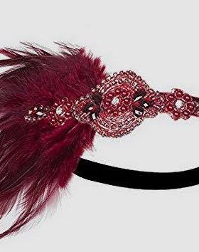 欧美吉普赛印第安发饰盖茨比复古头饰1920S单身舞会派对羽毛头带