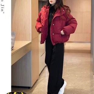 英资坊--冬季新款套装短款羽绒棉服外套女加厚保暖宽松面包服棉衣