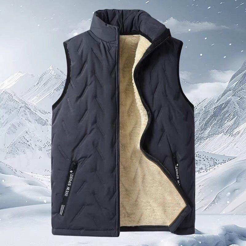 工厂直销男马甲羊羔绒秋冬加绒加厚保暖马甲立领大码背心防风外套,男装,背心,淘宝优惠券,粉丝福利购,淘宝优惠卷